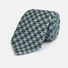 Green and Blue Houndstooth Wool Blend Tie