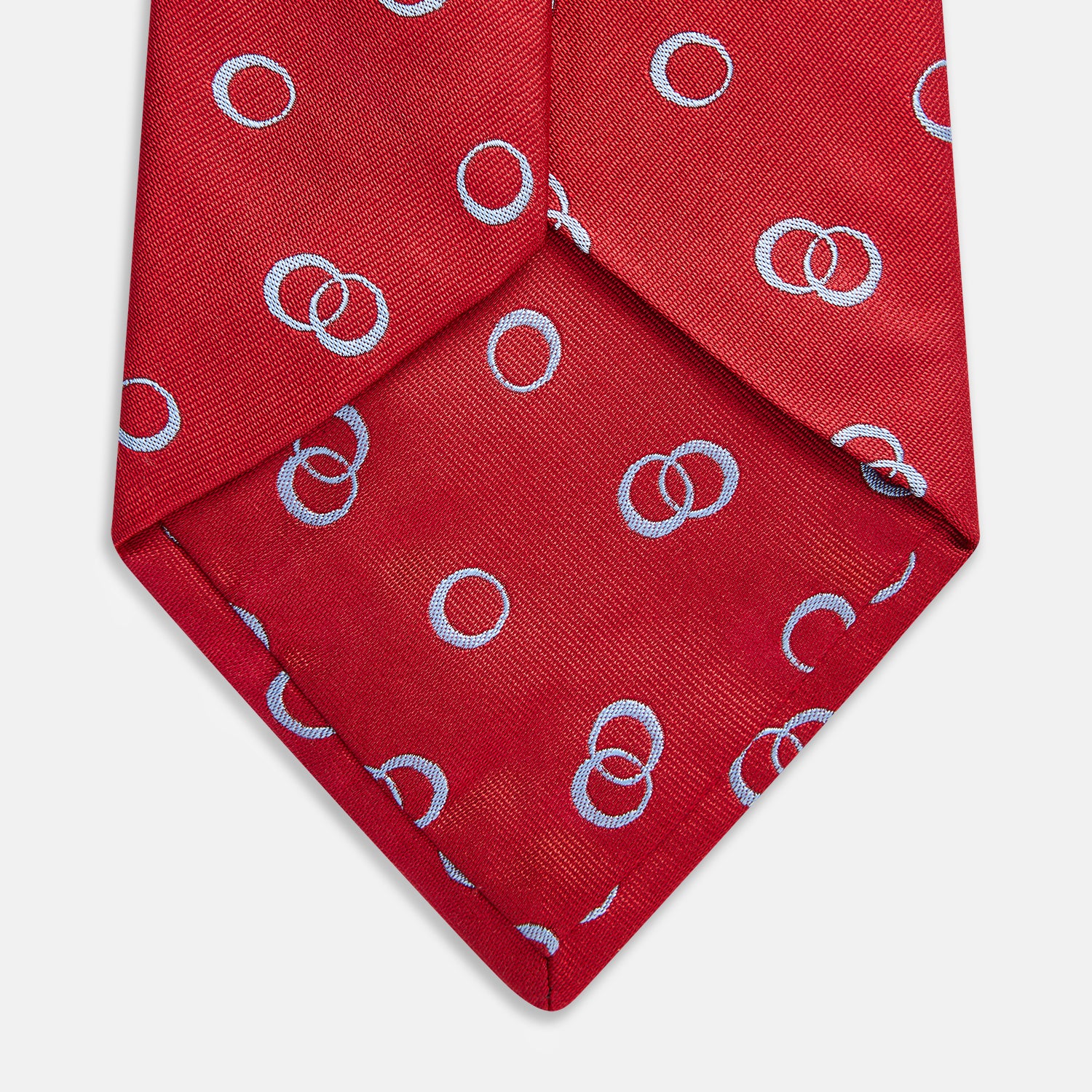 View 3 of product Red Geometric Rings Silk Tie