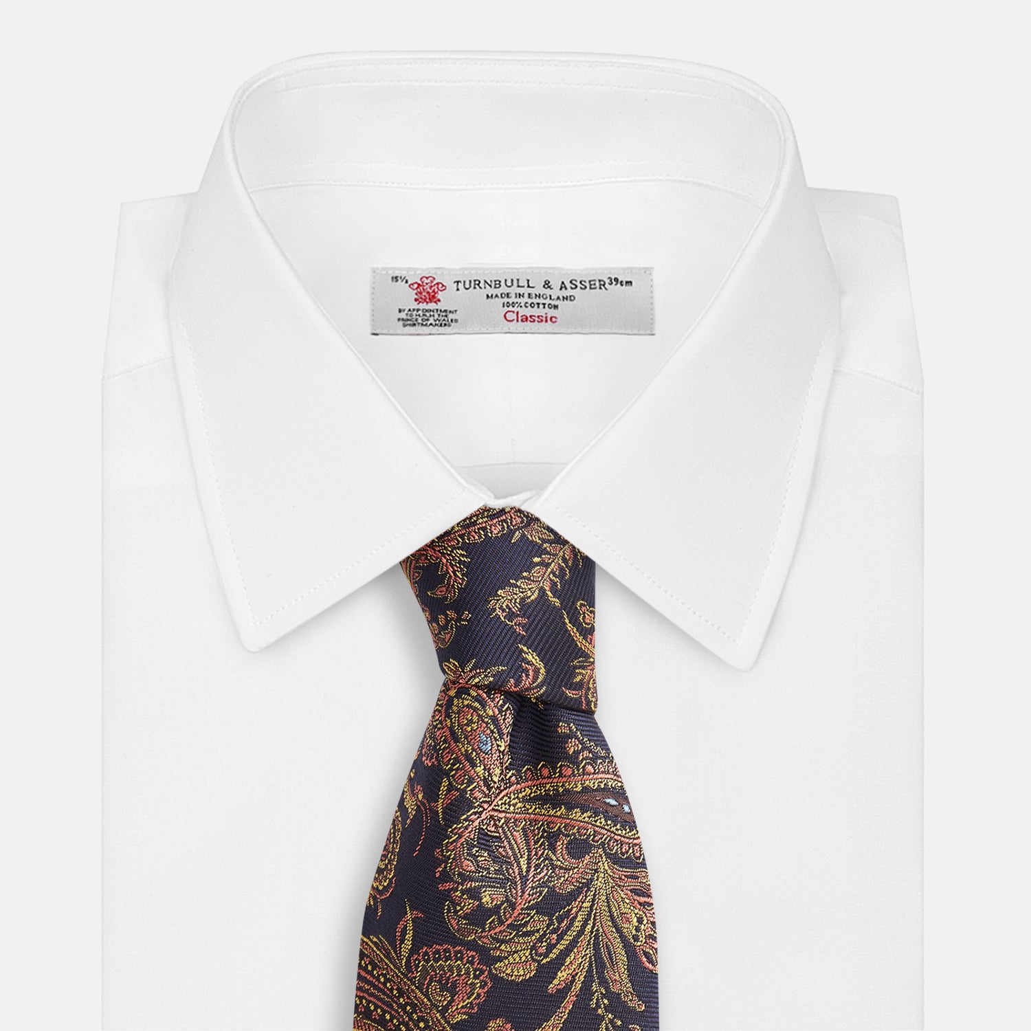 Navy Floral Baroque Silk Tie