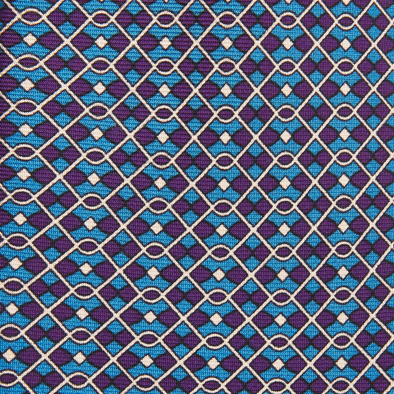 View 2 of product Pale Blue and Purple Art Deco Silk Tie