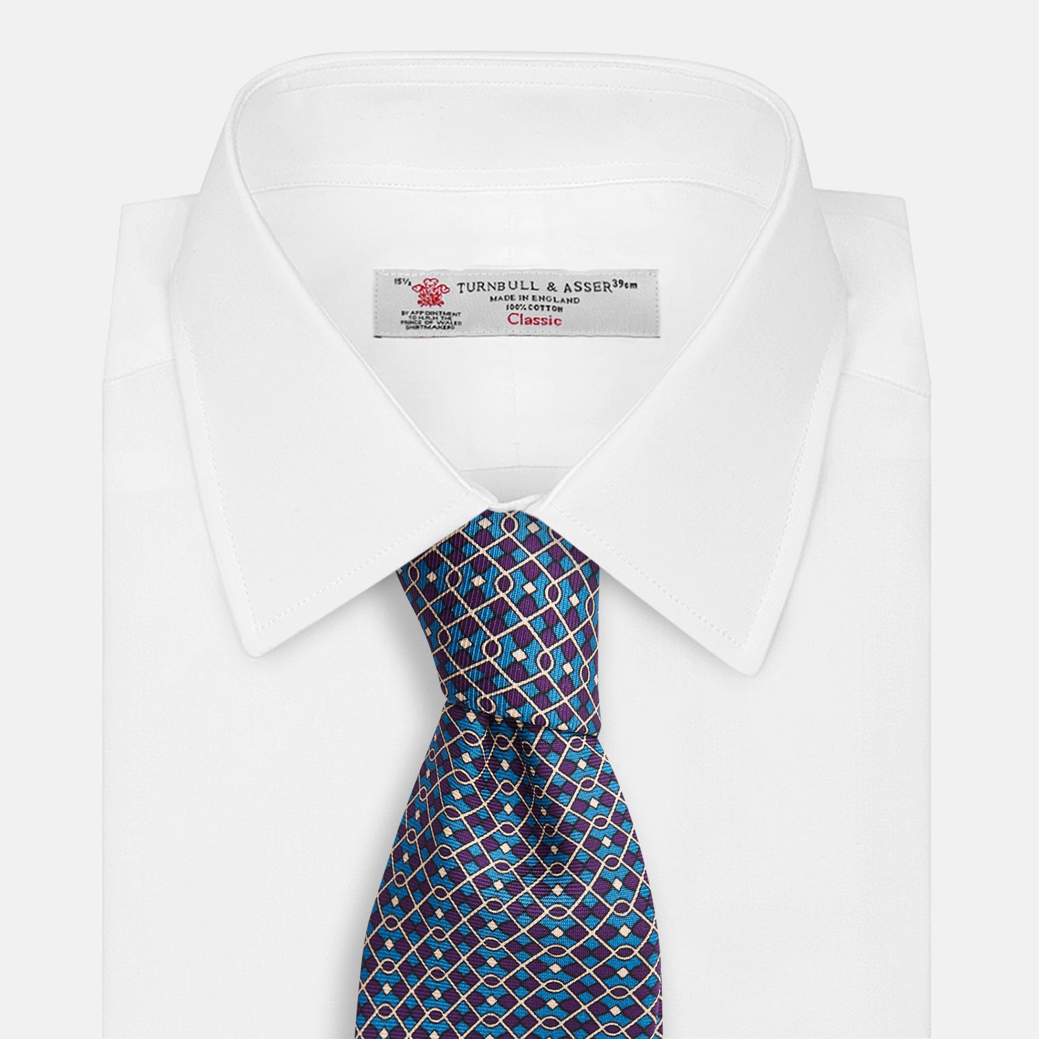 View 4 of product Pale Blue and Purple Art Deco Silk Tie