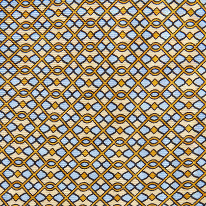 Yellow and Pale Blue Art Deco Silk Tie Image 1