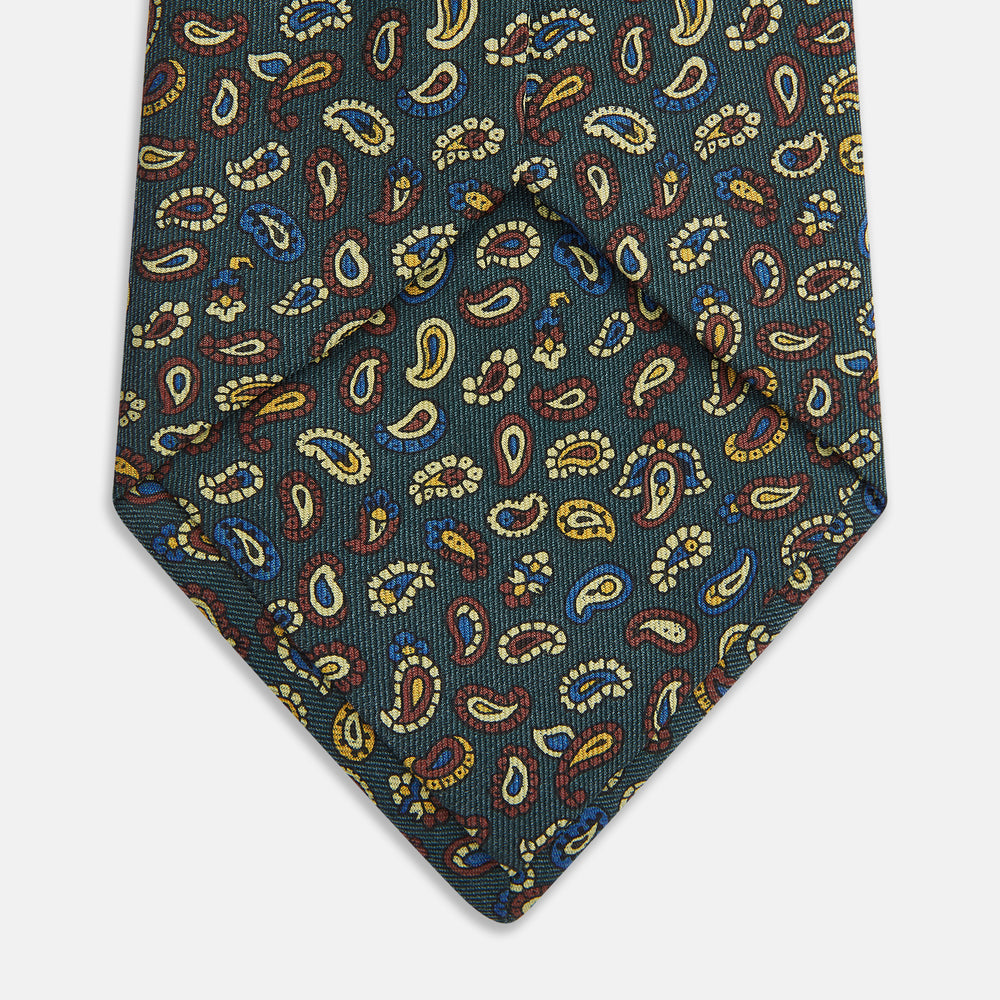 Marine Blue Paisley Silk Tie