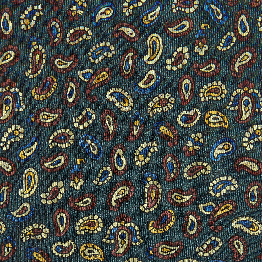 Marine Blue Paisley Silk Tie