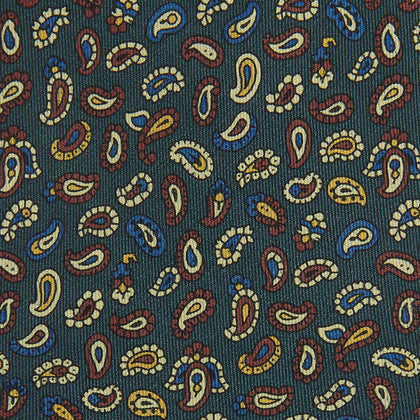 Marine Blue Paisley Silk Tie Image 1