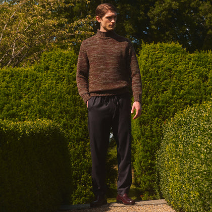 Charcoal Tailored Drawstring Trousers Image 1