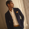 View 3 of product Orange Multi Stripe Regular Fit Shirt with T&A Collar and 3 Button Cuffs