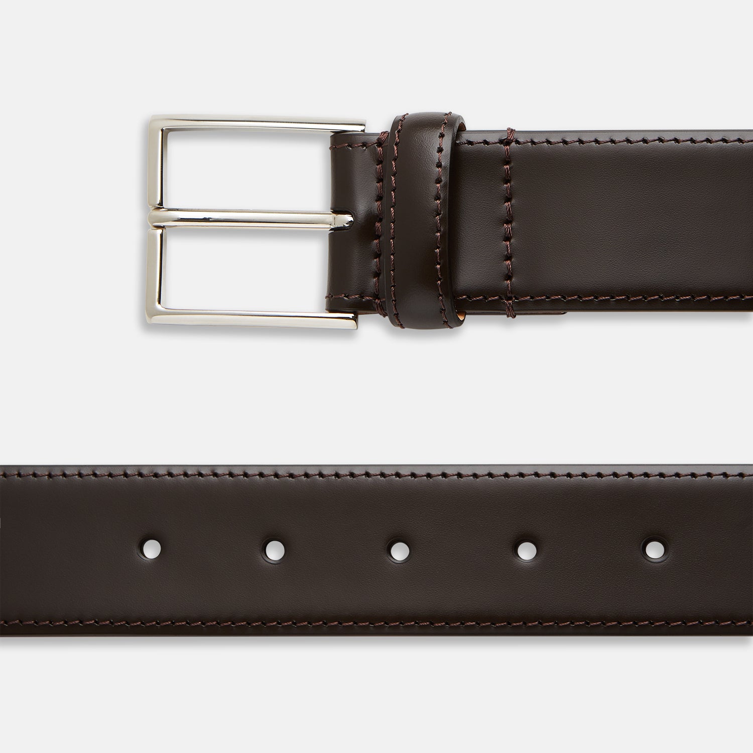 Dark Brown Nubuck Leather Evening Belt