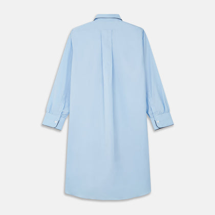 Light Blue Piped Cotton Nightshirt Image 3