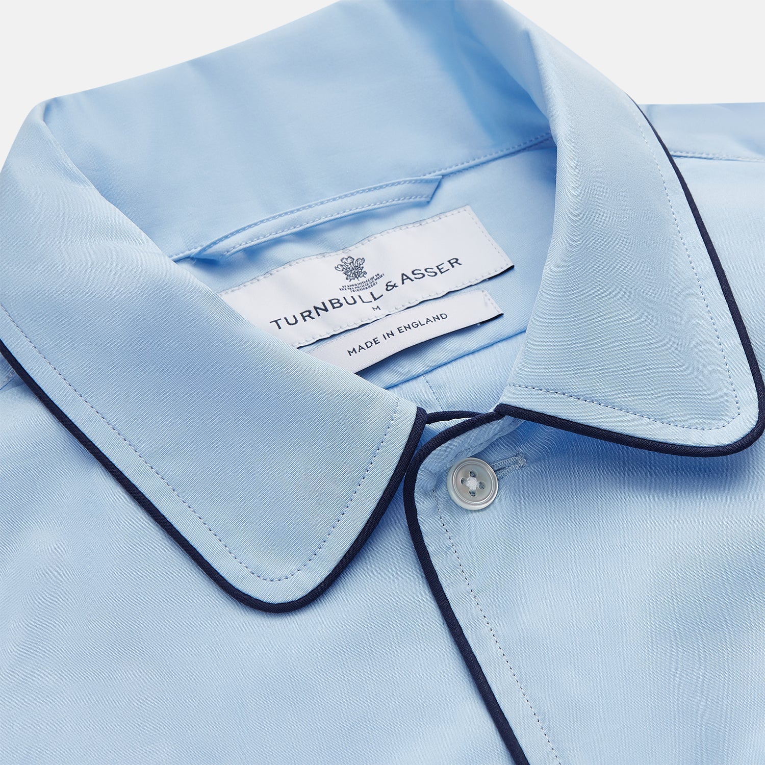 View 2 of product Light Blue Piped Cotton Nightshirt