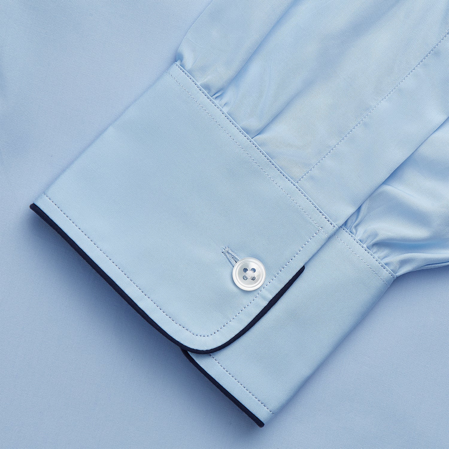 View 5 of product Light Blue Piped Cotton Nightshirt