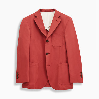 Clay Red Cotton 3 Button Blazer Image 2