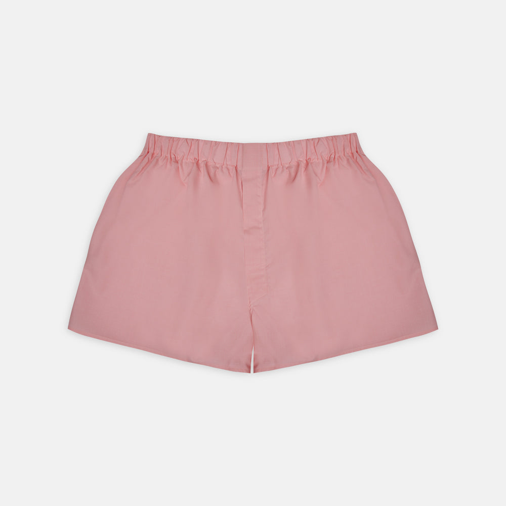 Pink Fine Check Cotton Boxer Shorts