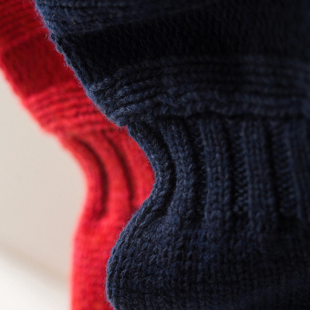 Navy Lewis Guernsey Knitted Jumper
