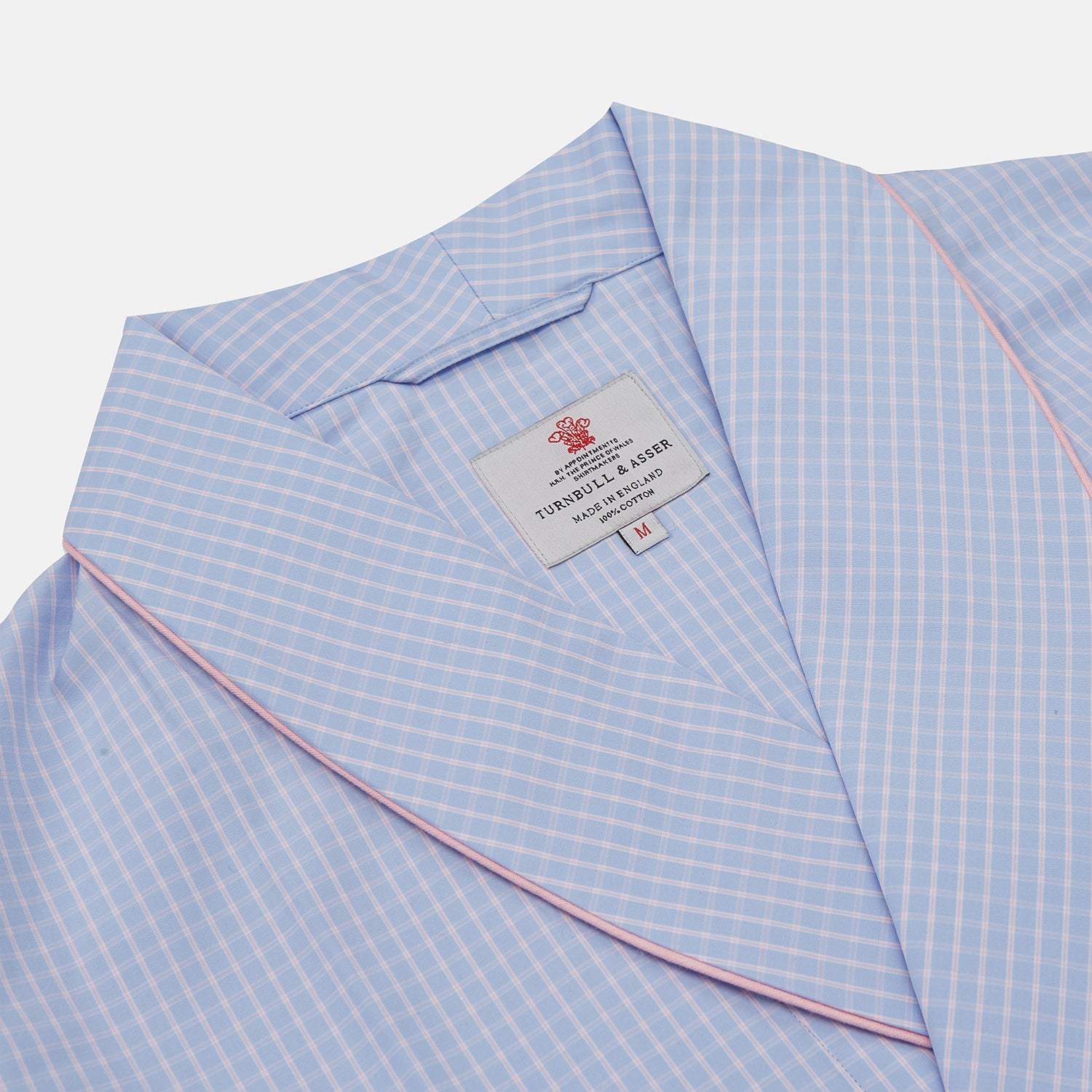 View 2 of product Blue & Pink Poplin Cotton Check Dressing Gown