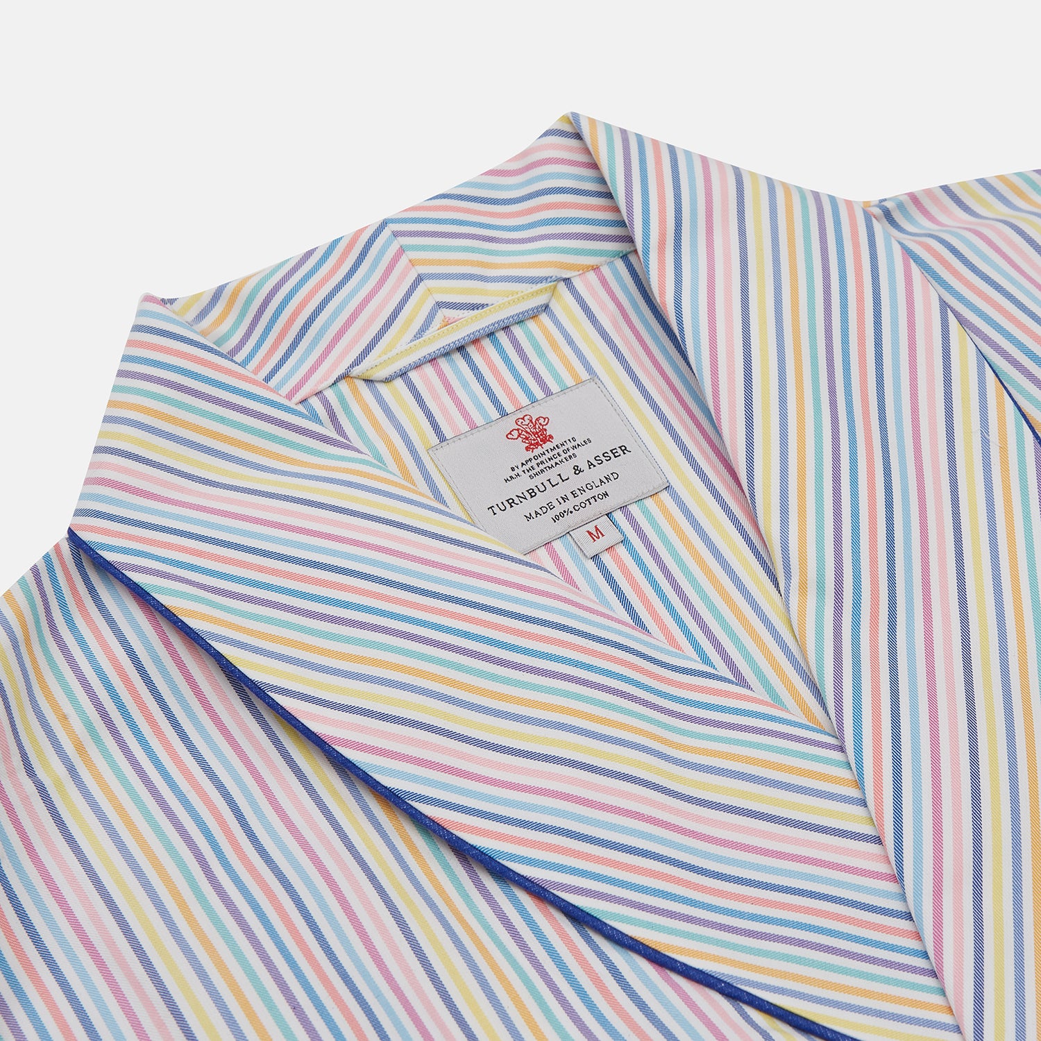 View 2 of product Multi-coloured Twill Cotton Stripe Dressing Gown