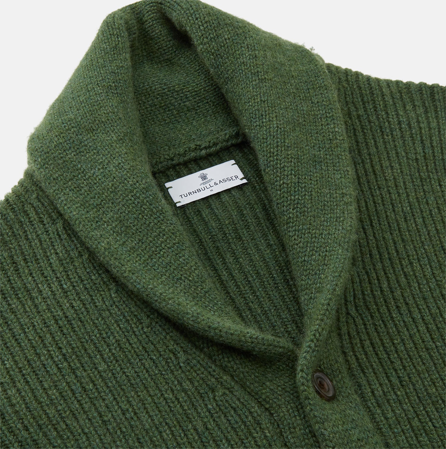 View 2 of product Serpentine Green Ribbed Cashmere Ainsley Cardigan