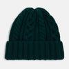 Dark Green Cable Knit Cashmere Hat