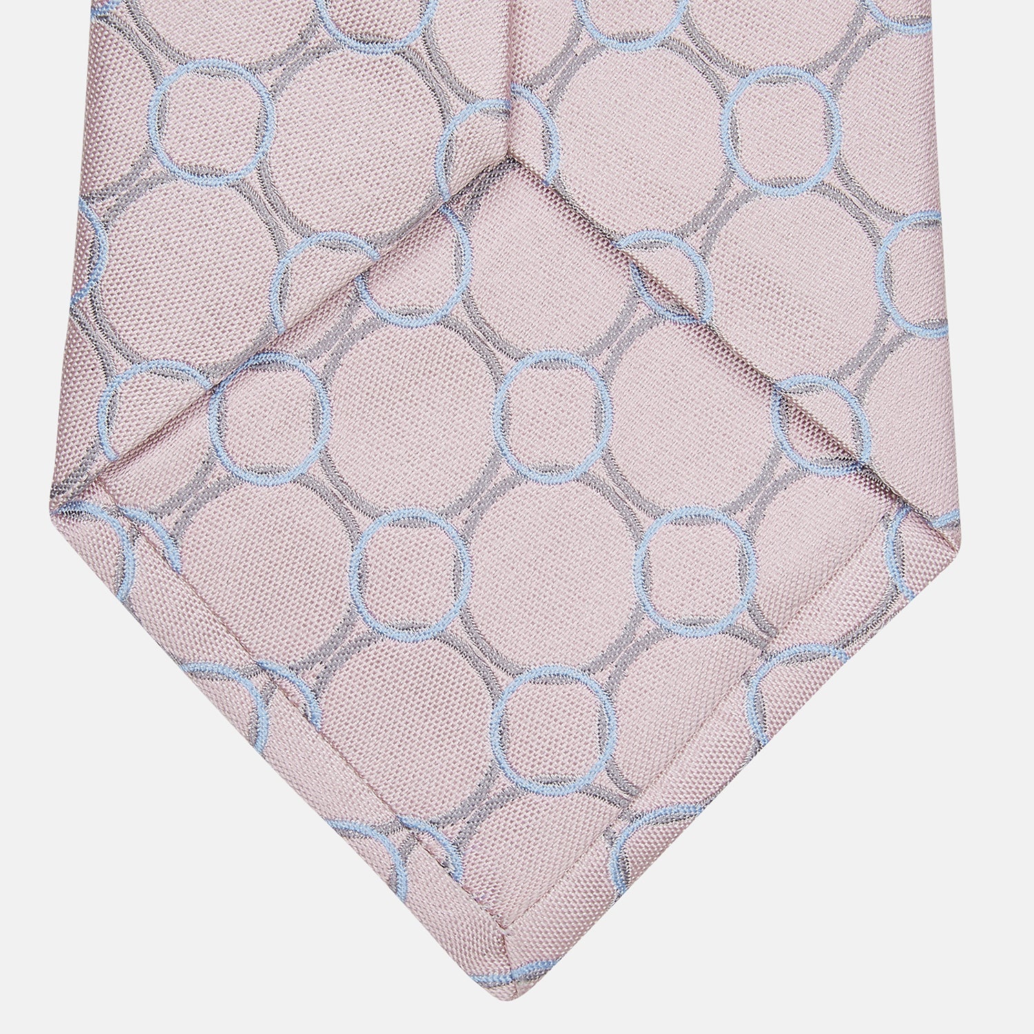 View 3 of product Baby Pink and Blue Circle Jacquard Silk Tie