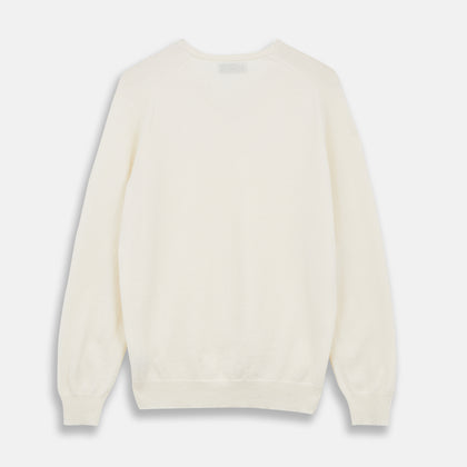 Cream Cashmere V-Neck Jumper Image 2