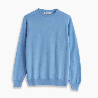Sky Blue Fine Cashmere Crew Neck Jumper Image 3