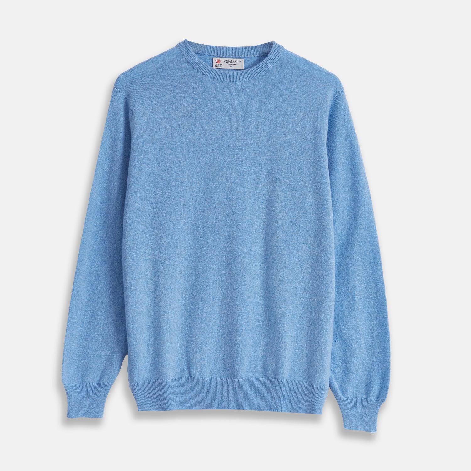 View 1 of product Sky Blue Fine Cashmere Crew Neck Jumper