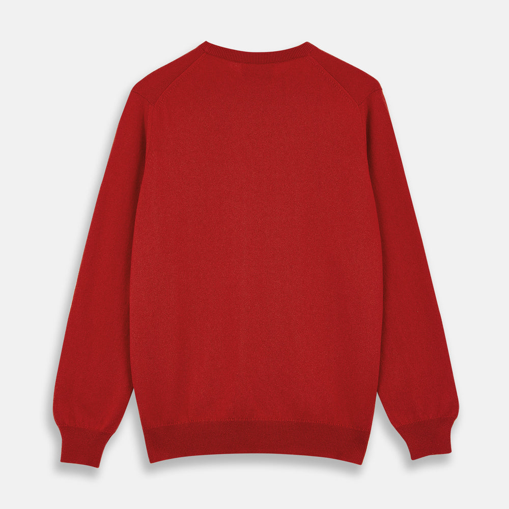 Red Cashmere Crewneck Jumper