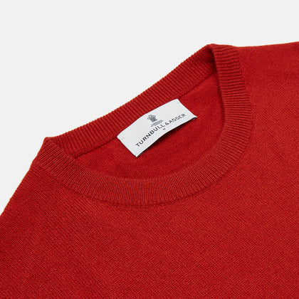 Red Cashmere Crewneck Jumper