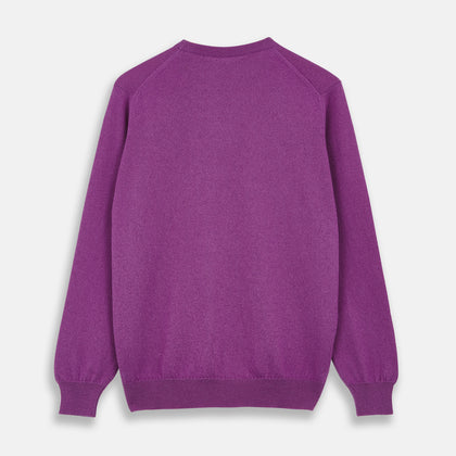 Magenta Cashmere Crewneck Jumper Image 2