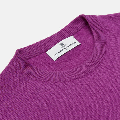 Magenta Cashmere Crewneck Jumper Image 1