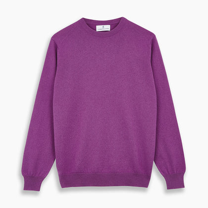 Magenta Cashmere Crewneck Jumper Image 3