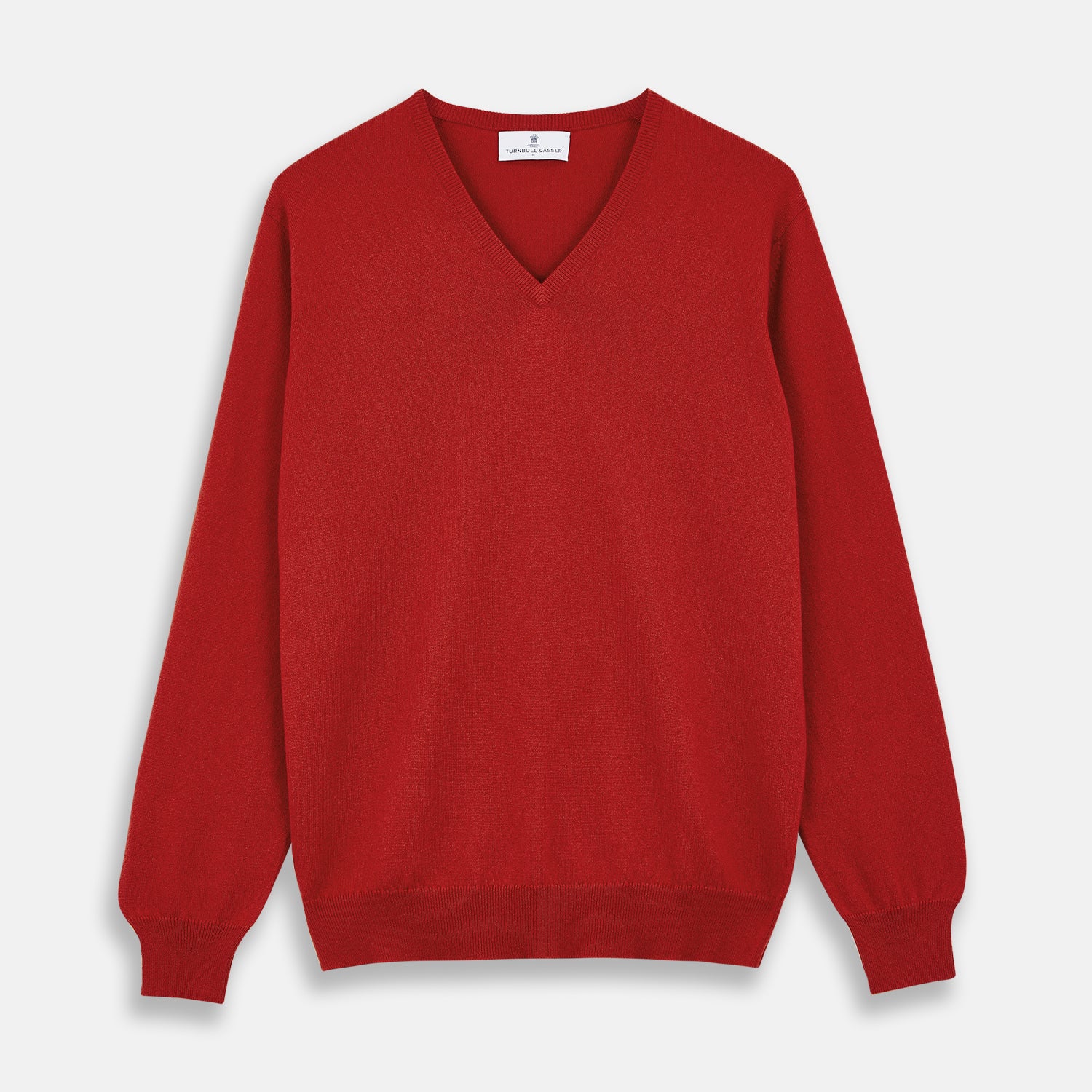 View 1 of product Red Cashmere V-Neck Jumper