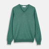 View 1 of product Green Cashmere V-Neck Jumper
