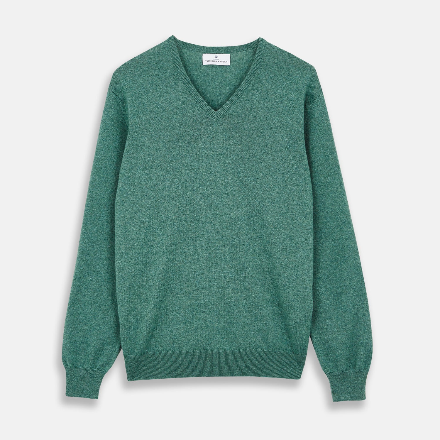 View 1 of product Green Cashmere V-Neck Jumper