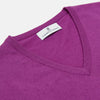 View 2 of product Magenta Cashmere V-Neck Jumper