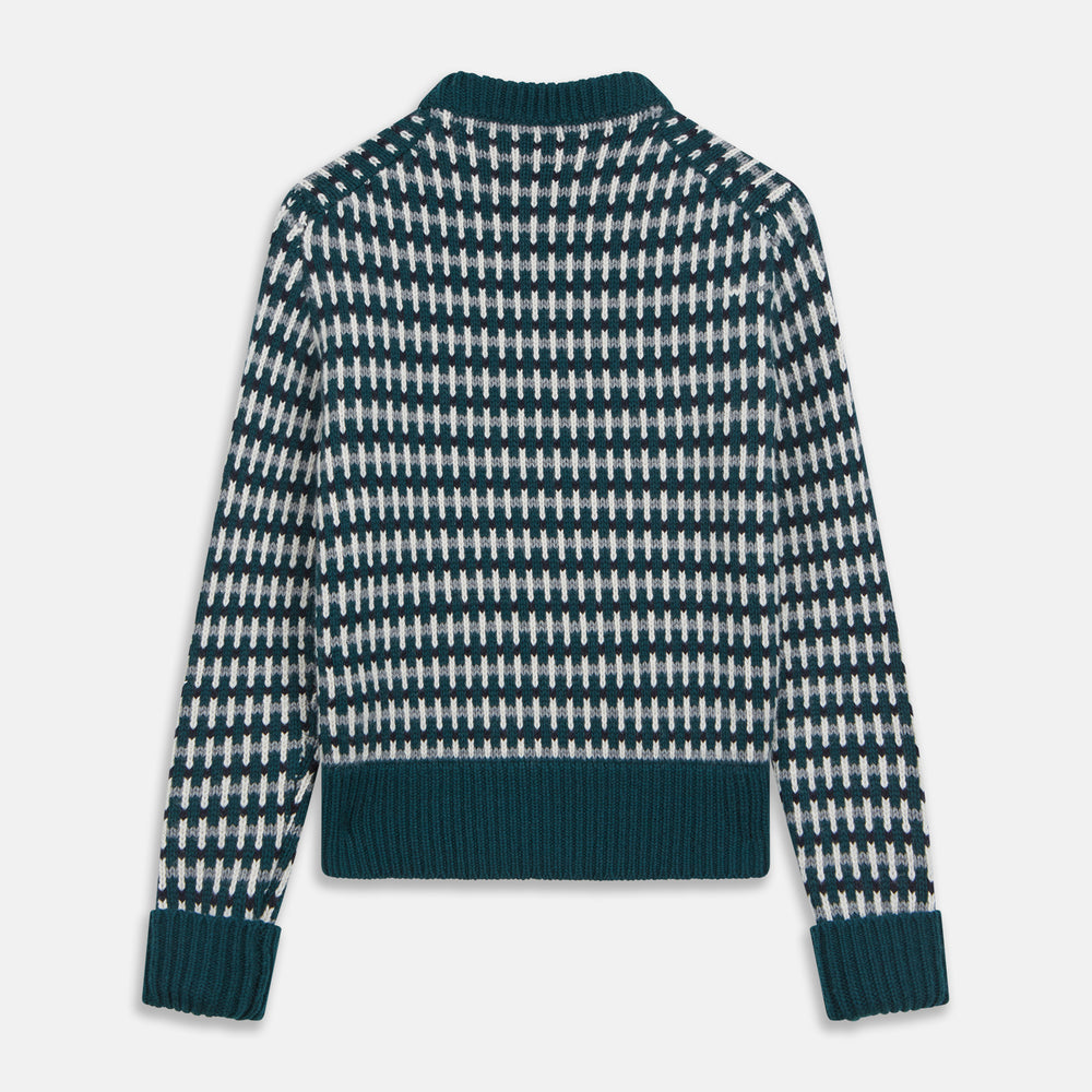Holly Green Knitted Cashmere Crewneck Jumper