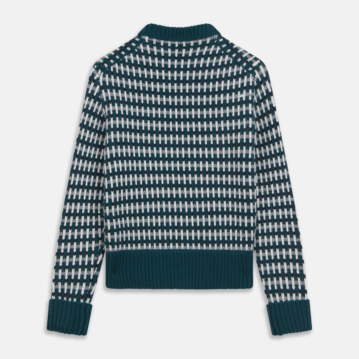 View 5 of product Holly Green Knitted Cashmere Crewneck Jumper