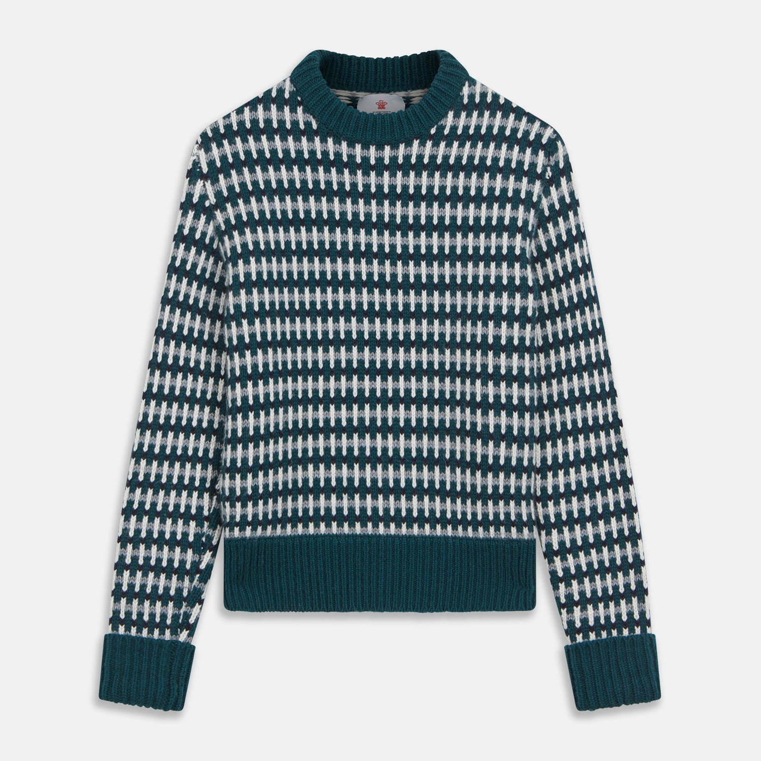 View 1 of product Holly Green Knitted Cashmere Crewneck Jumper