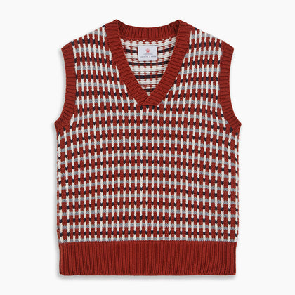 Rust Knitted Cashmere Slipover Image 5