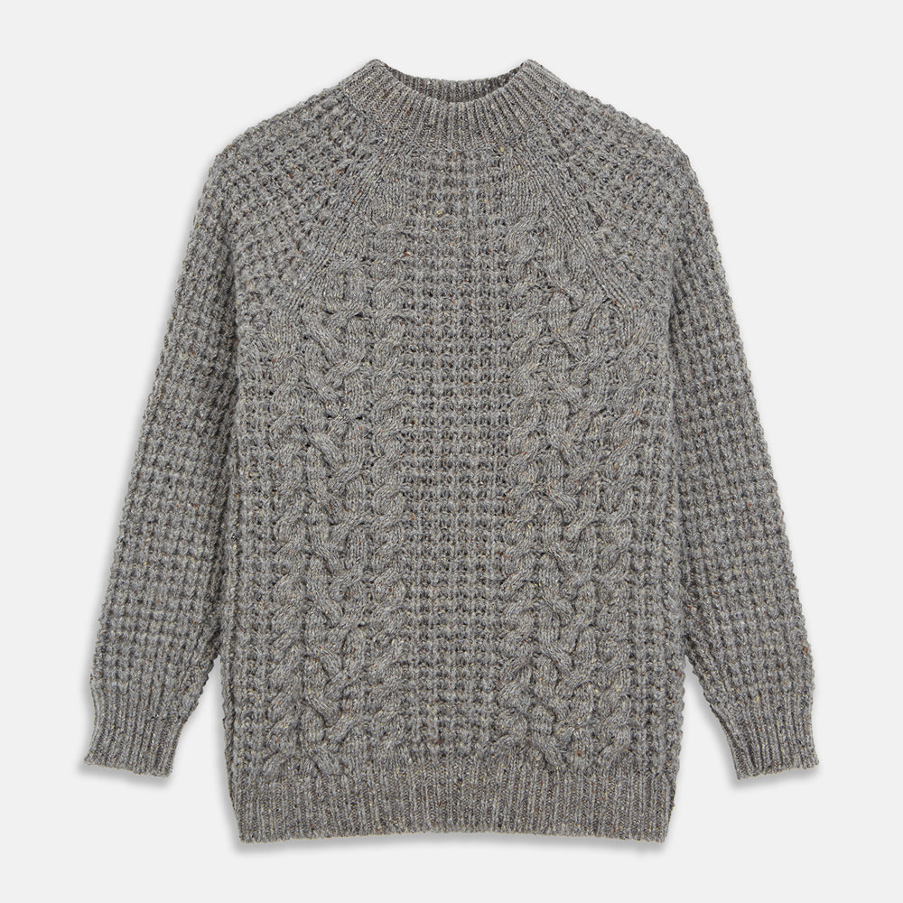 Merino Knitted Raglan Sleeve Crewneck Jumper