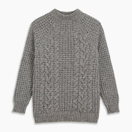 Merino Knitted Raglan Sleeve Crewneck Jumper Image 5
