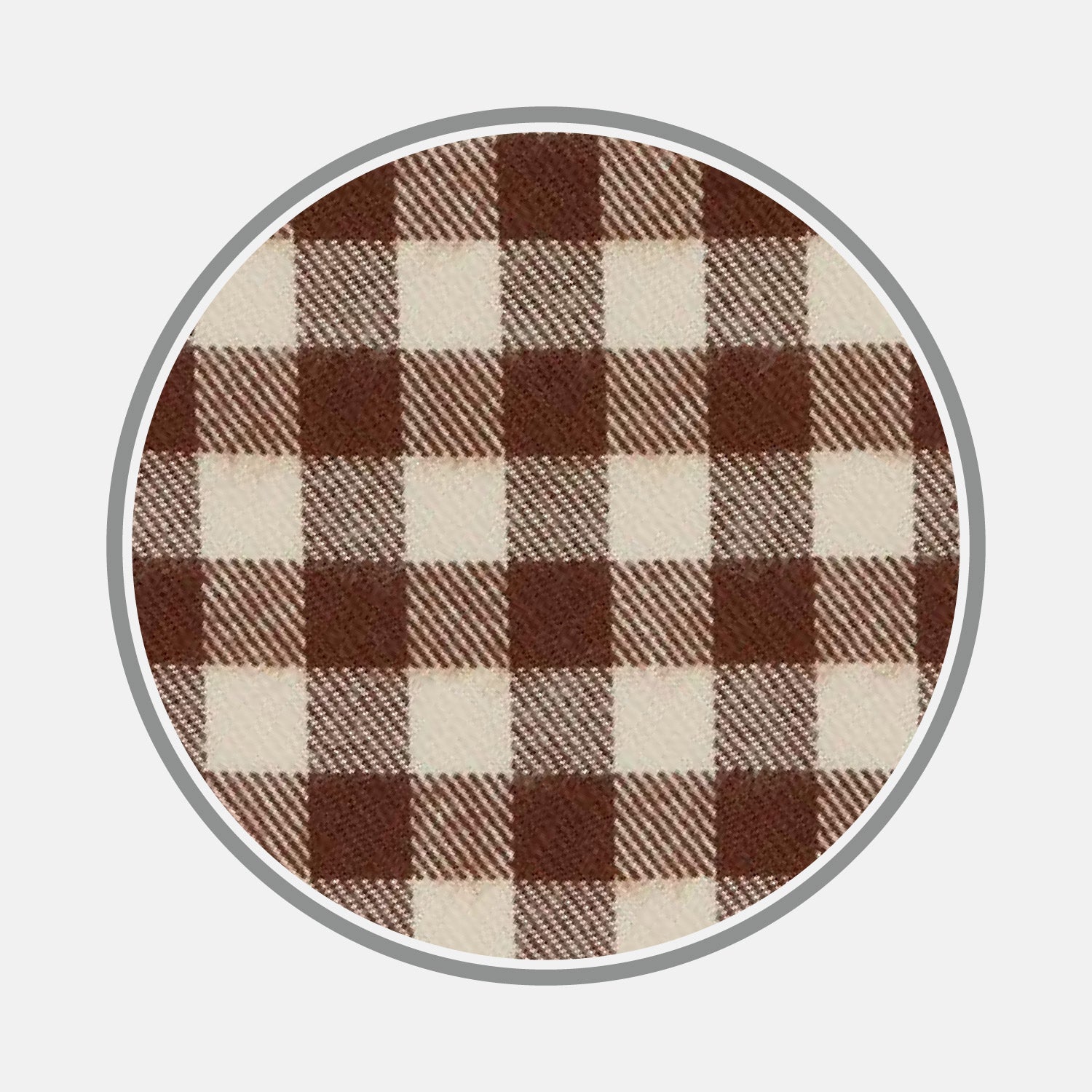 Brown Check Cotton Fabric