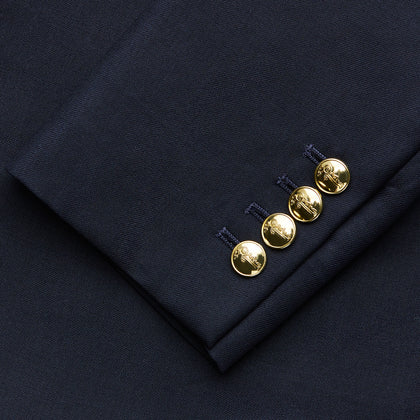 Navy Plain Wool Single Breasted Blazer Image 2