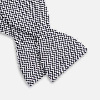 Black Houndstooth Silk Bow Tie Image 2