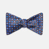 View 1 of product Brown and Blue Circle and Spot Silk Bow Tie