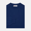 View 1 of product Blue Crew Neck Cashmere Jumper
