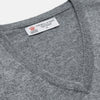 View 2 of product Flannel Grey V-Neck Cashmere Jumper