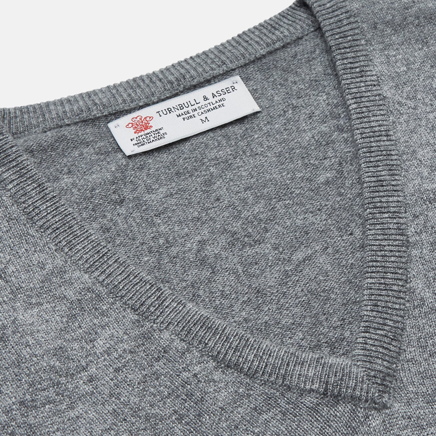 View 2 of product Flannel Grey V-Neck Cashmere Jumper