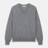 View 1 of product Flannel Grey V-Neck Cashmere Jumper