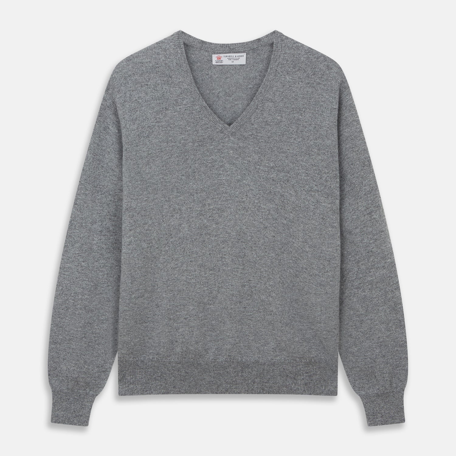 View 1 of product Flannel Grey V-Neck Cashmere Jumper
